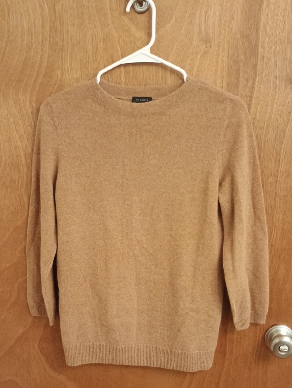 Talbots Camel 100% Cashmere Crewneck Sweater